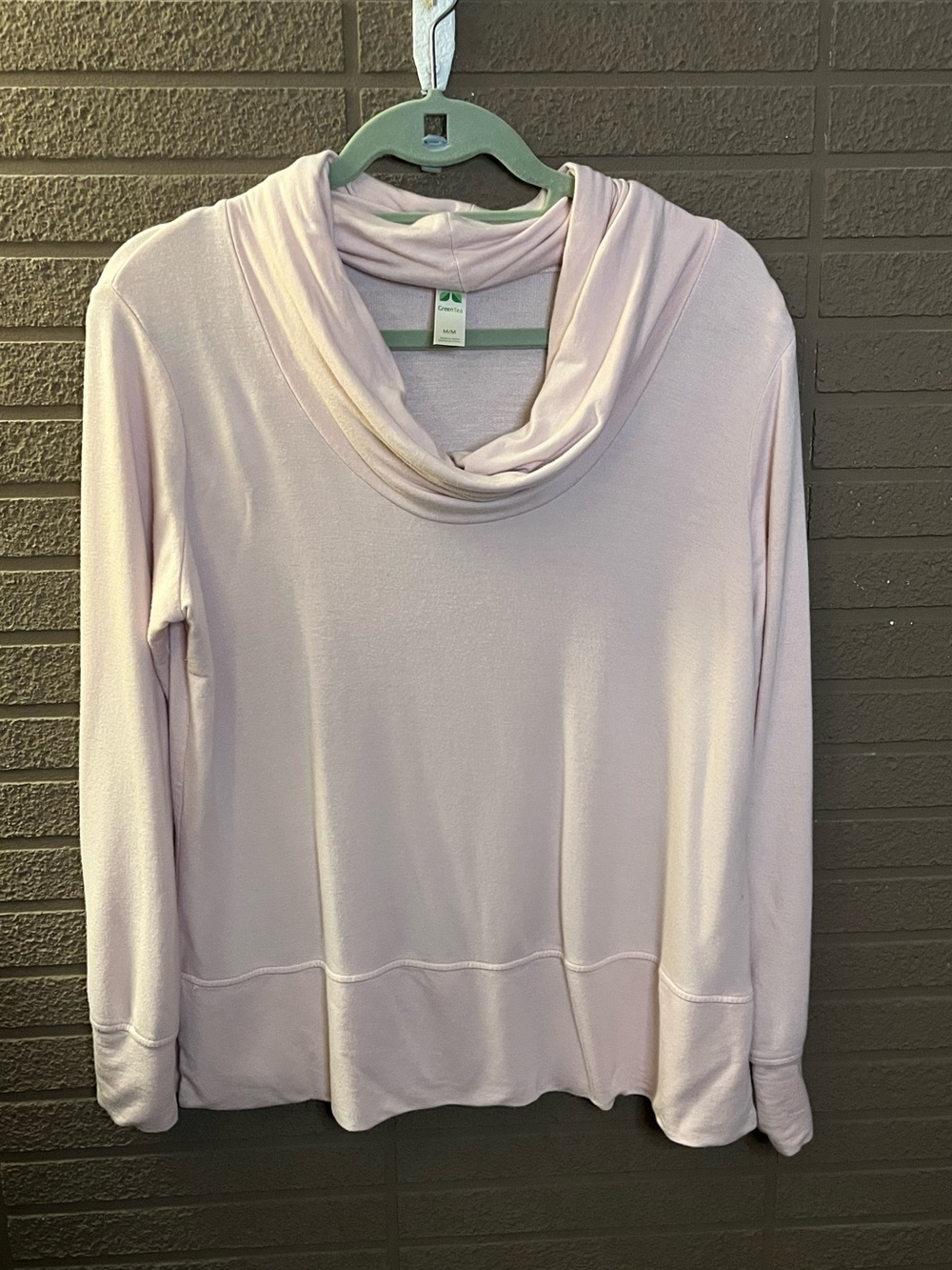 GreenTea Soft Pale Pink Knit Top with Draped Neck